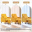 Upholstered Corduroy Armchair With Footstool-1354990035