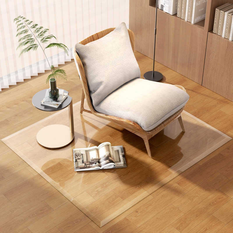 Tapis de chaise en verre biseauté à bords biseautés