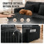 Très grand canapé-lit modulaire en U 107 po avec lit escamotable et chaises de rangement doubles, 107 po, noir-393066675