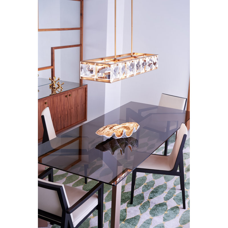 Jolie Heritage Brass LED Island Pendant with Faceted Crystal