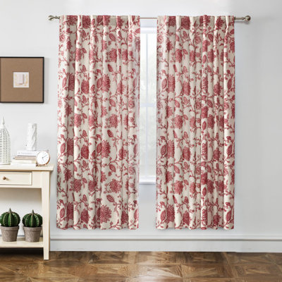 Linen Floral Paisley  Blackout Curtains for Living Room Bedroom  Lined Back Tab Window Drapes Thermal Farmhouse Country Jacobean Curtains 2 panels