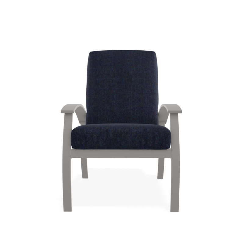 Belle Isle Outdoor Lounge Chair, Warm Gray, Spectrum Indigo Sunbrella®
