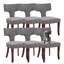 Chaises de salle à manger rembourrées en lin (ensemble de 6)-848757009