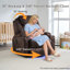 Upholstered Velvet Power Reclining Heated Massage Chair-1925998336