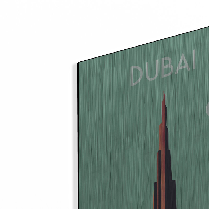 Art mural en métal «Dubaï» par Omar Escalante, H 24 po x l 16 po