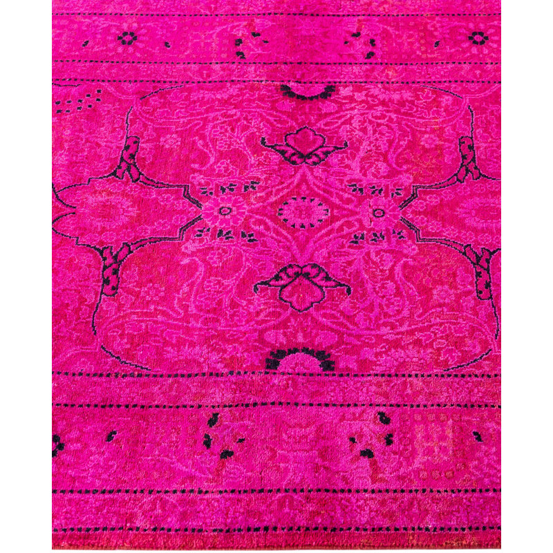 Overdyed One-of-a-Kind 2' 6" X 16' 1" Hand Knotted Area Rug