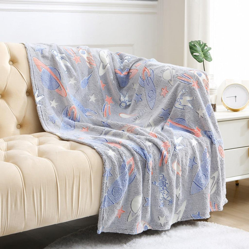 Glow in the Dark Moon Stars Space Blanket
