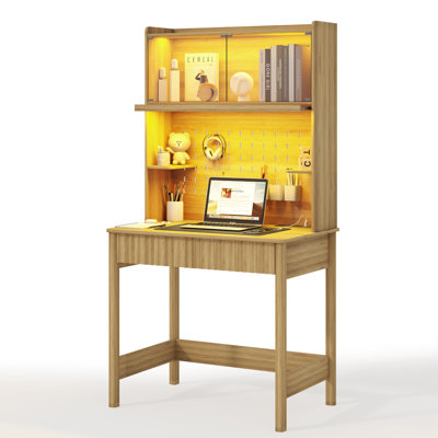 Computer Desk with Built-In Electrical Outlet