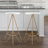 Trinity Modern 30" Round White & Gold Metal Backless Bar Stool with Hairpin Legs and Integrated Footrest for Kitchen Island & Home Bar-1781178120