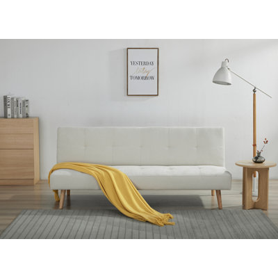 Modern Convertible Sofa Bed, Solid Pine Wood Frame & Premium Tufted Fabric, Multi-Functional Sleeper for Living Room, Guest Room, Apartment