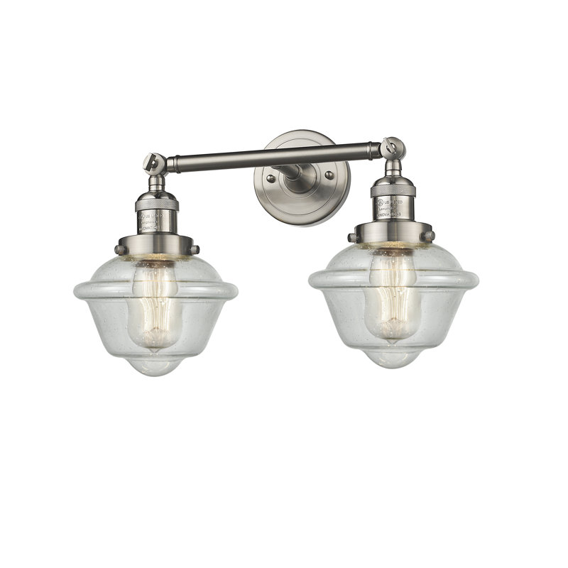 Gebhart 2 - Light Dimmable Vanity Light, 6 Watt Vinage LED Bulb, Seedy, Brushed Satin Nickel