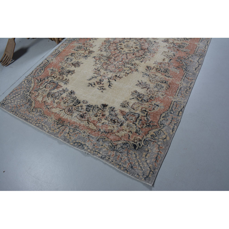 Tapis Aztec, tapis turcs, tapis en laine, tapis gris de luxe, tapis Boho, grands tapis de 5,6 x 8,8 pi, tapis rétro