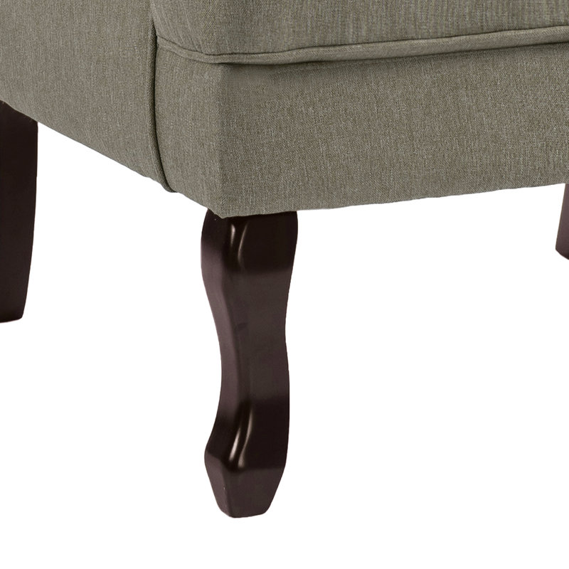 Dokun Berio 79 Cm Wide Linen Wingback Chair, Light Camel Linen