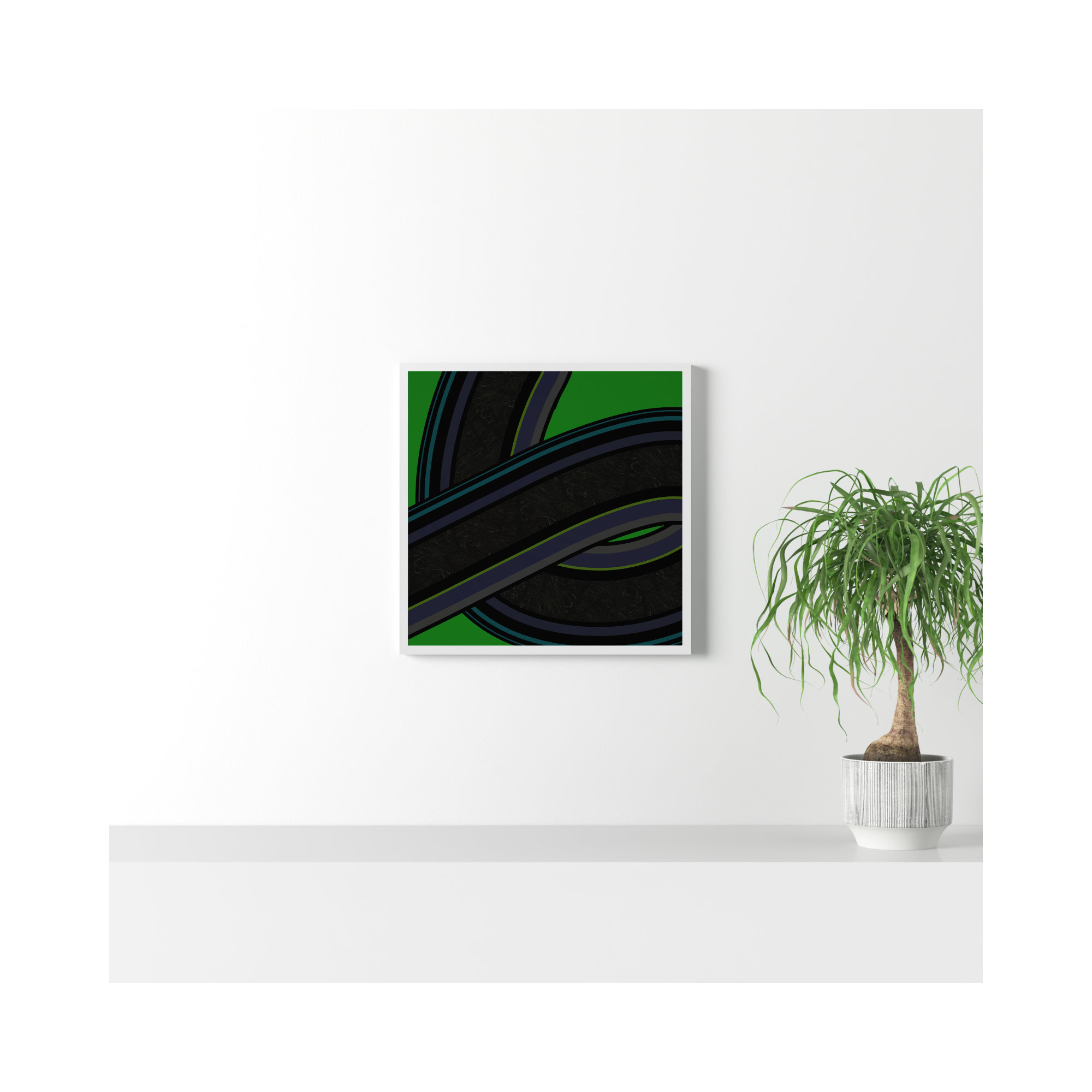 Twisted Road by Jacques Pilon, 24" H x 24" W x 1.25" D, White Wood
