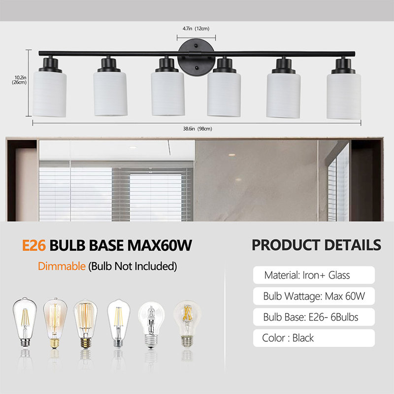 Brushed Nickel Modern Vanity Light with Frosted Glass Shades