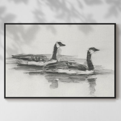 «Geese Study I», toile tendue avec châssis de qualité supérieure - prête à être accrochée