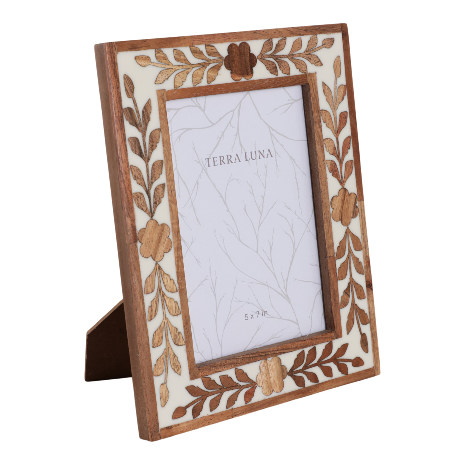 Amma Picture Frame, 5" x 7", Brown White