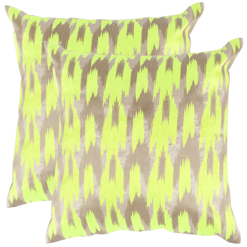Neon Citrus Ikat Embroidered 20" Throw Pillow Set