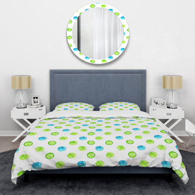 Green And Blue Circle Dots Dots Duvet Cover