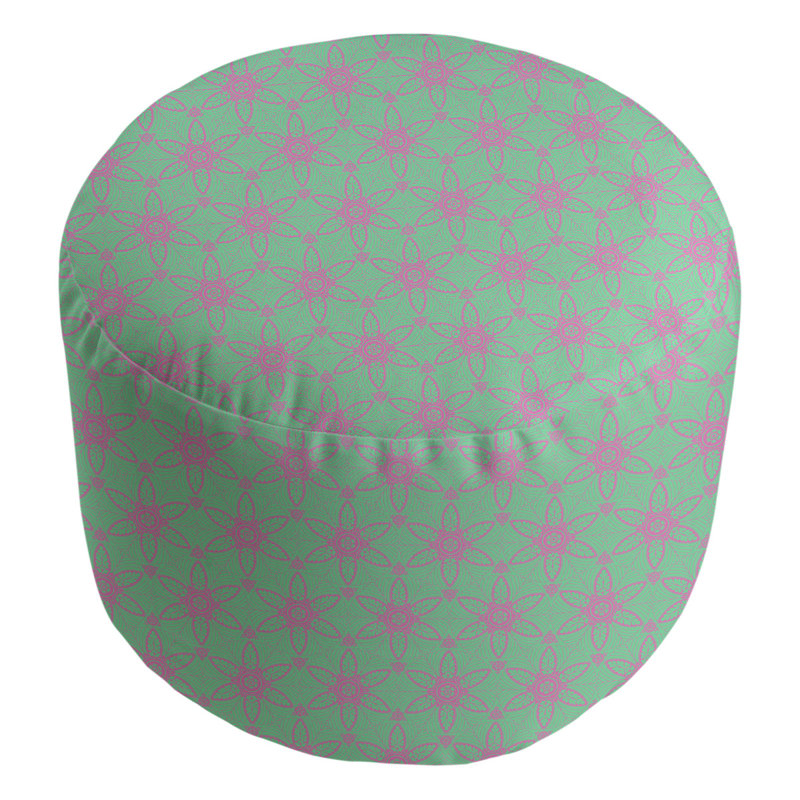 repose-pieds cercles ornés Leffel, Vert et rose