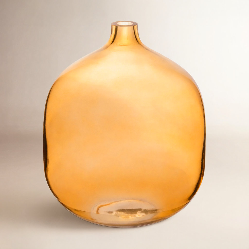 Madaki 8.25'' Glass Table Vase, Amber