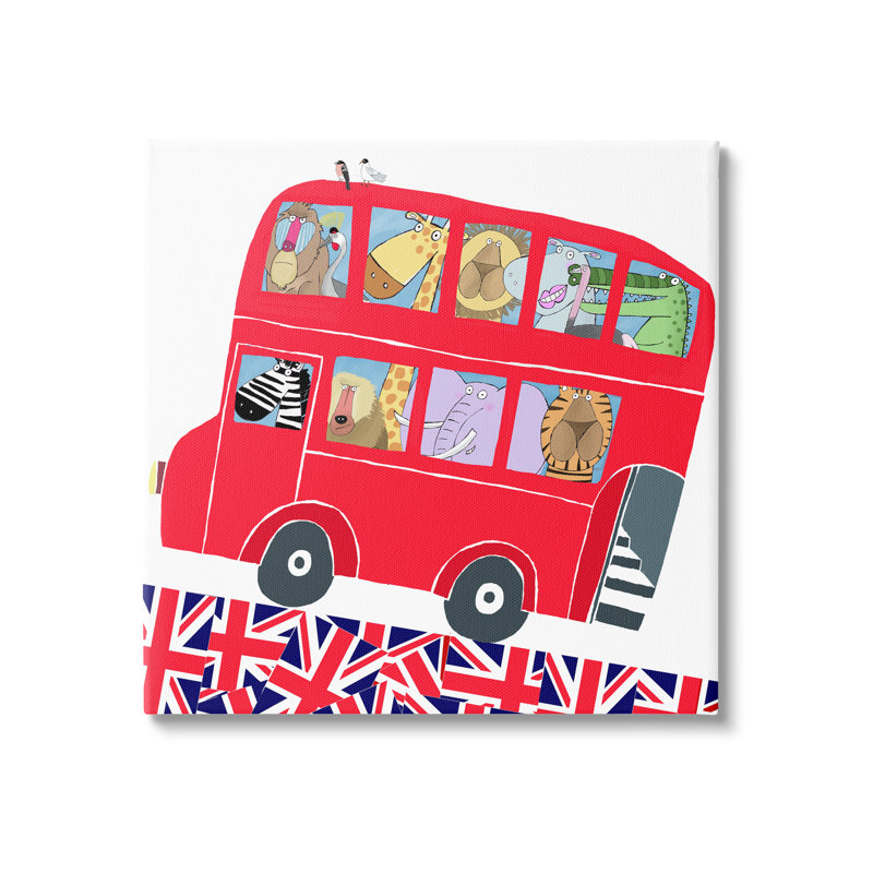 «Zoomie Kids UK Travel Animal Bus» par Carla Daly, H 17 po x l 17 po x P 1,5 po