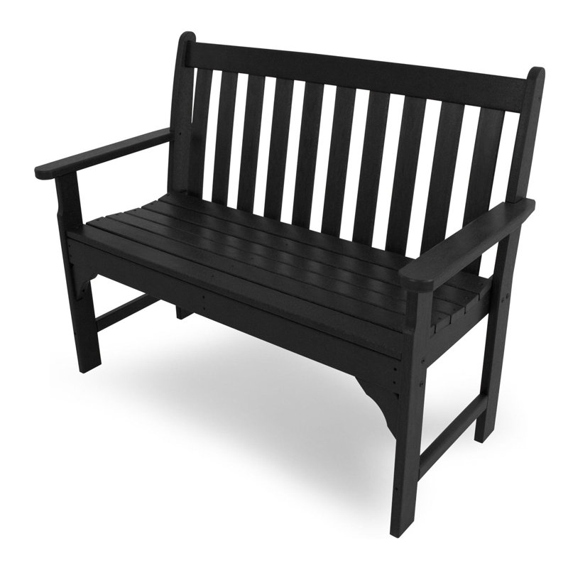 POLYWOOD Vineyard Patio Bench, 35.25" H x 60" W x 24" D, Black