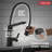 Pivotal Single Handle Exposed Hose Kitchen Faucet-84420490