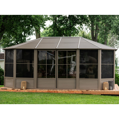 Solarium avec toit en métal Florence