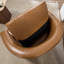 Fauteuil d'appoint pivotant en tonneau en cuir végétalien moderne 32,3 po de largeur avec accoudoirs courbés et coussin amovible (ensemble de 4)-1967526162