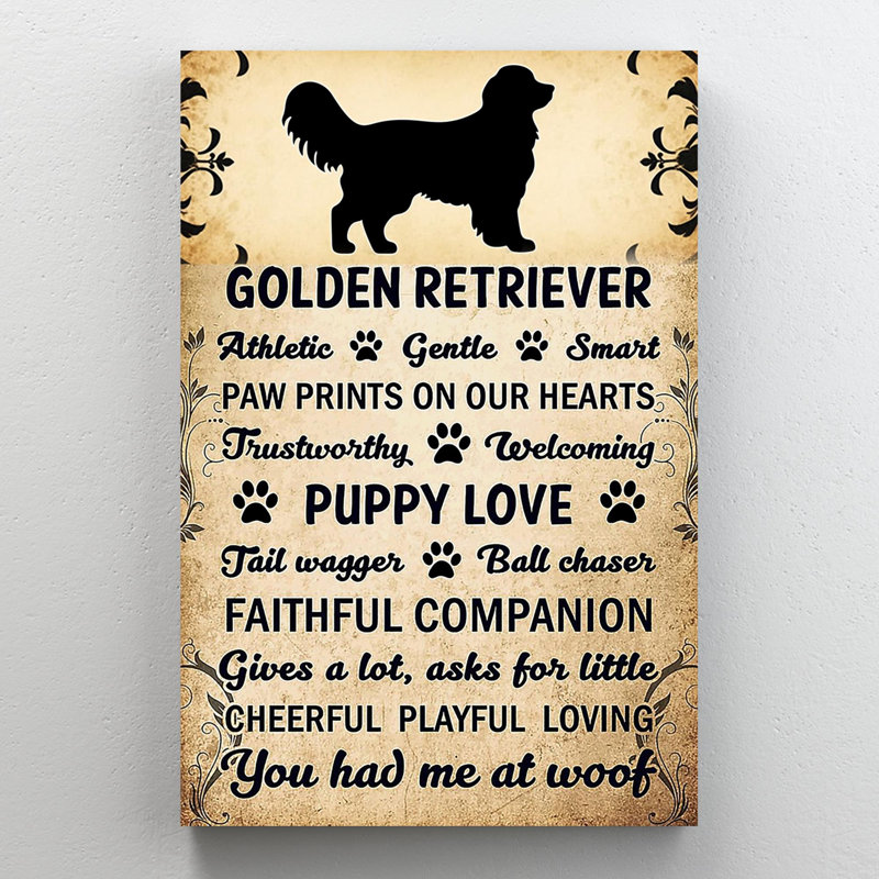 Impression sur toile Kymira Golden Retriever, H 14 po x l 11 po x P 1,25 po