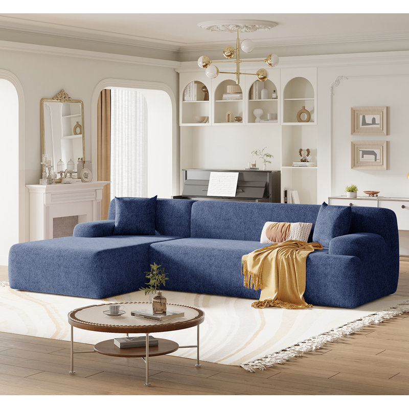 Canapé modulaire 2 pièces 2 pièces, Chenille bleu