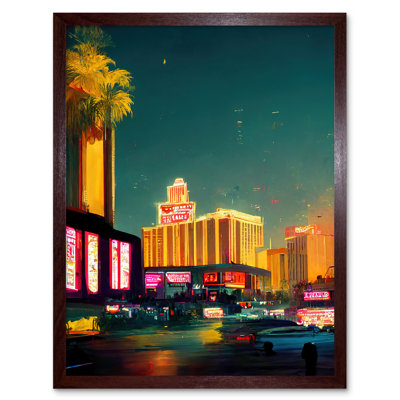 Las Vegas Strip Cityscape Skyline Street - Painting