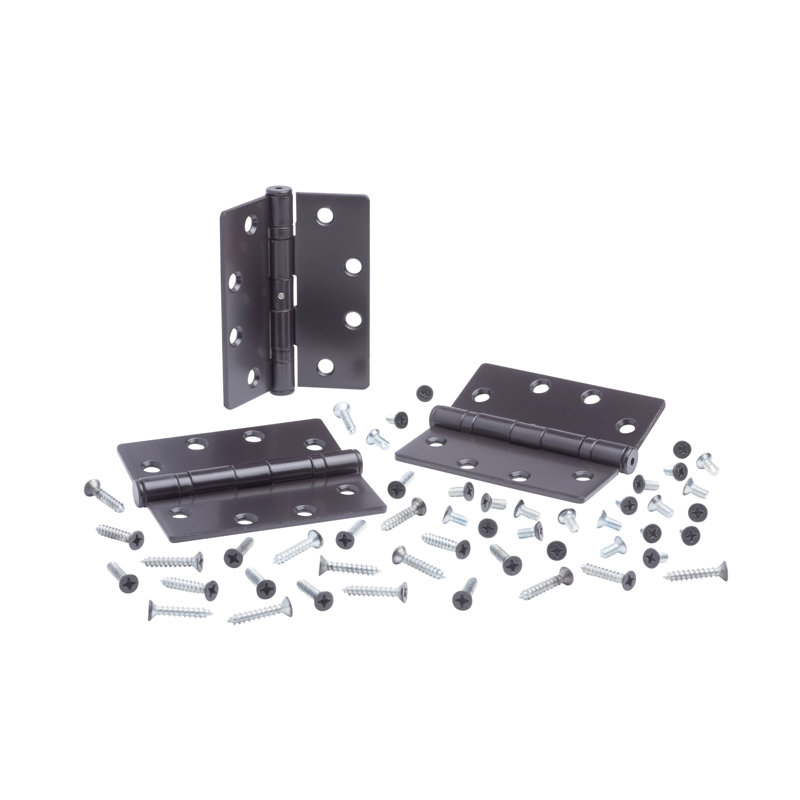 4.5 in. x 4 in. Full Mortise 5/32 in. Radius Ball Bearing Hinge with Non-Removable Pin, Satin