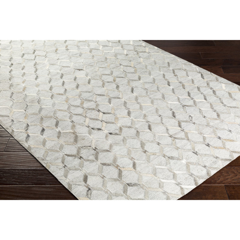 Yeats Cowhide Geometric Indoor Rug, Rectangle 8' x 10'
