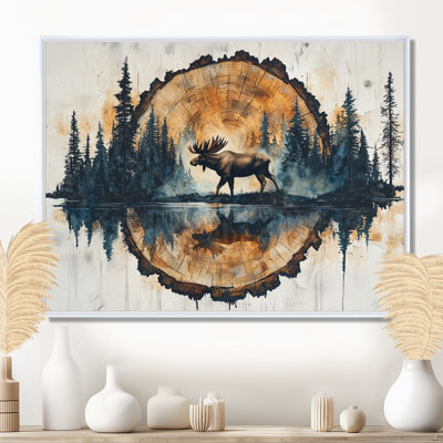 Geon Canadian Moose Into The Forest II - Moose Framed Canvas Print