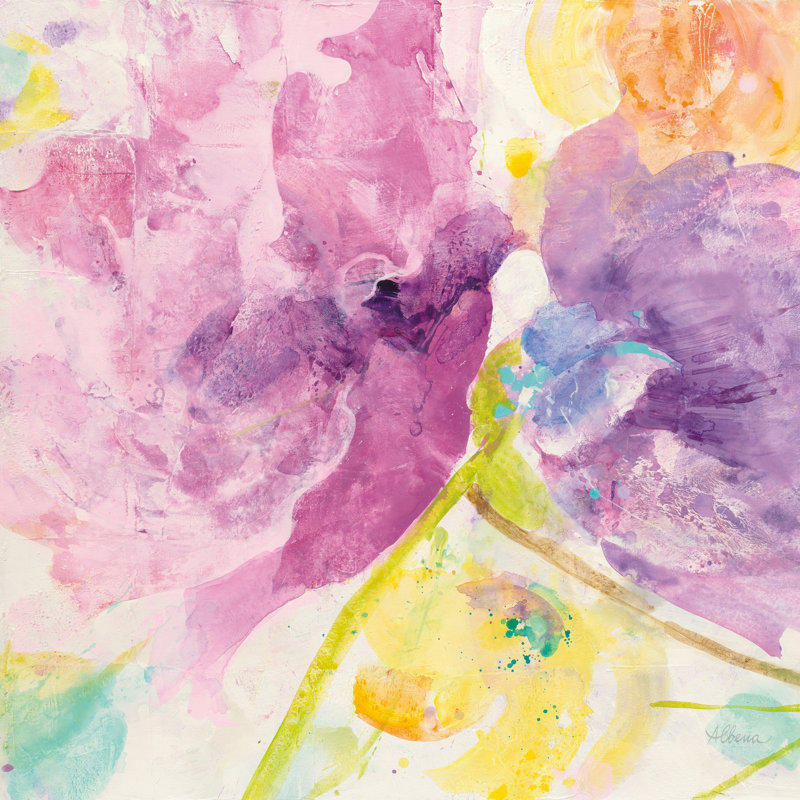 Spring Abstracts Florals I Crop by Albena Hristova - Wrapped Canvas Painting, 91cm H x 91cm W x 3.8cm D
