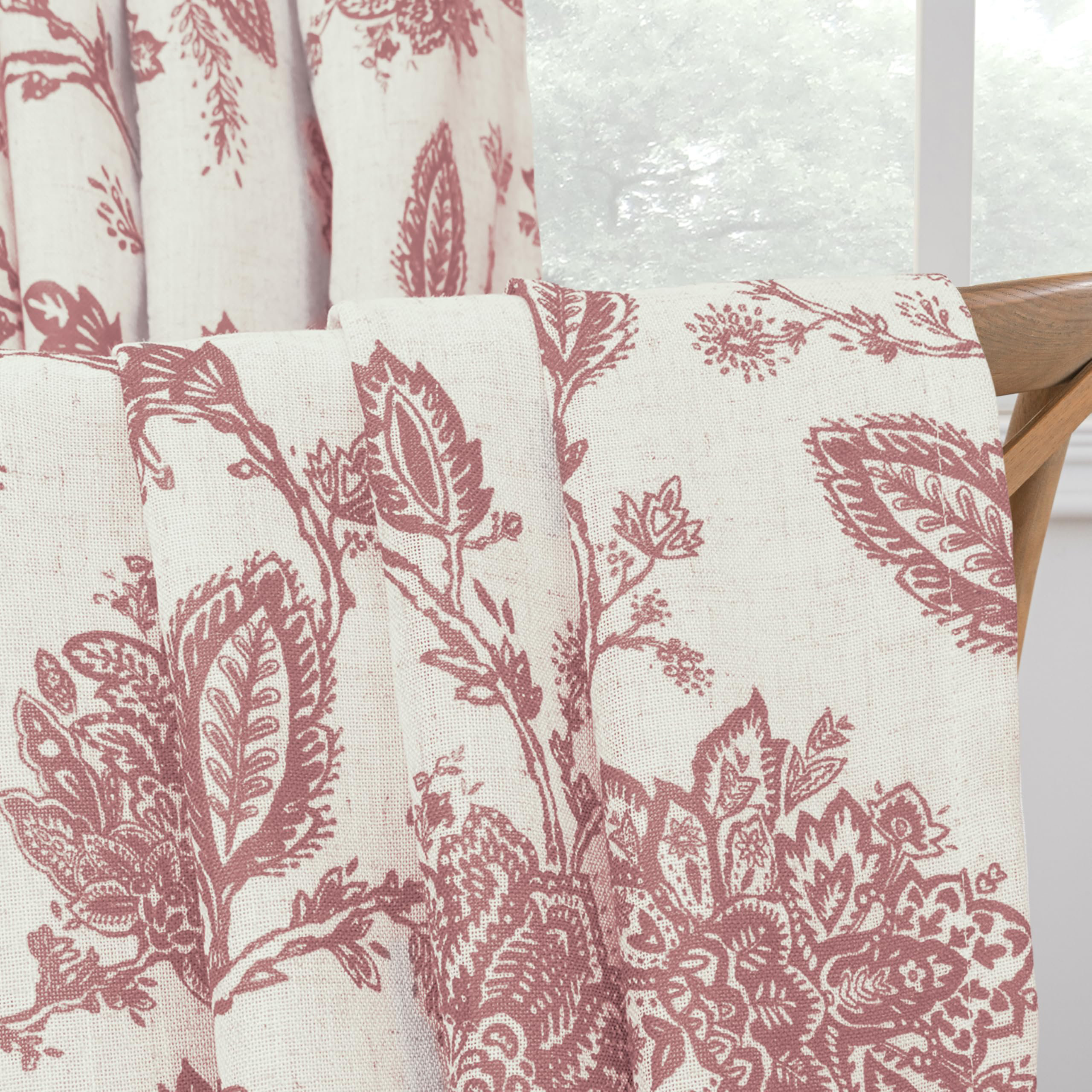 Lark Manor Freda Linen Floral Paisley Blackout Curtains for Living Room Bedroom 2 Panels Lined Grommet Window Drapes Thermal Farmhouse Country Jacobean Curtains | Wayfair