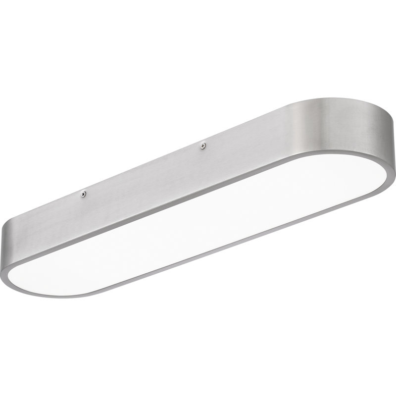 Plafonnier encastré en nickel brossé Wesley, Nickel brossé