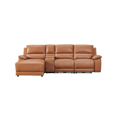 Carrabelle Leather Power Recliner Console,USB Port