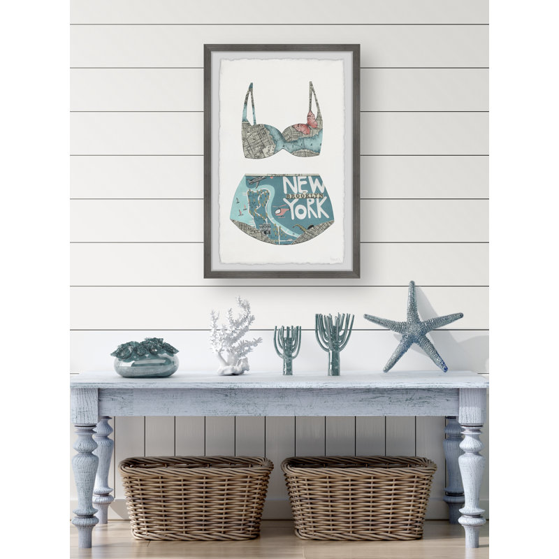 New York Bikini - Reproduction d'art graphique sur papier encadré, H 24 po x l 16 po x P 1,5 po