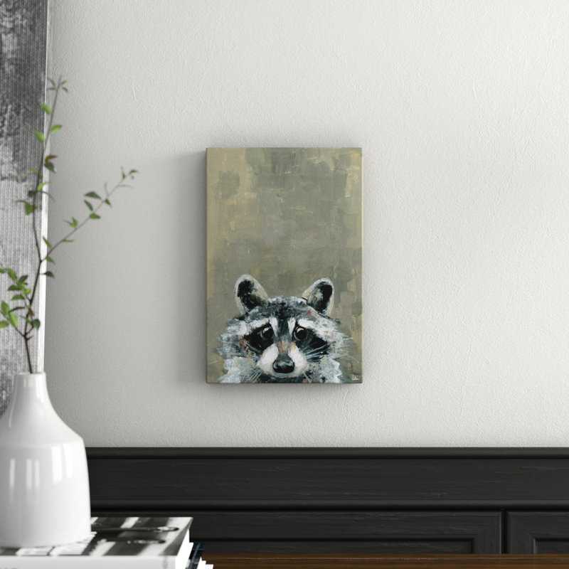 Look Raccoon by Julia Posokhova - Wrapped Canvas Painting, 30cm H x 20cm W x 3.81cm D