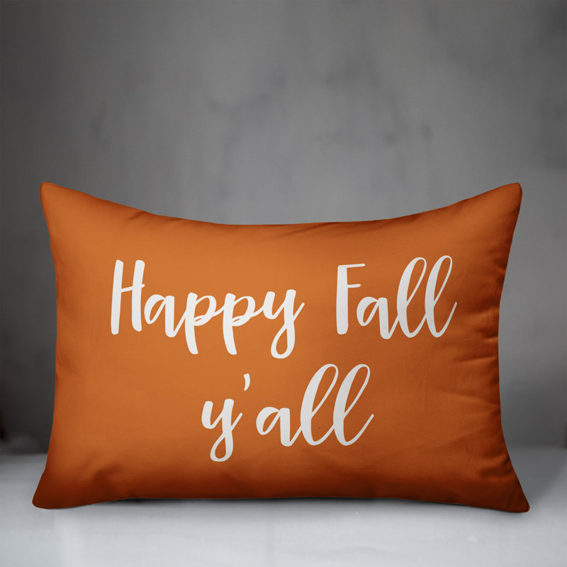  Coussin Happy Fall, Y'all, Orange