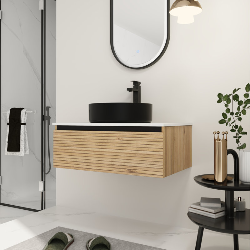 Meuble-lavabo mural écologique avec lavabo en céramique de qualité supérieure