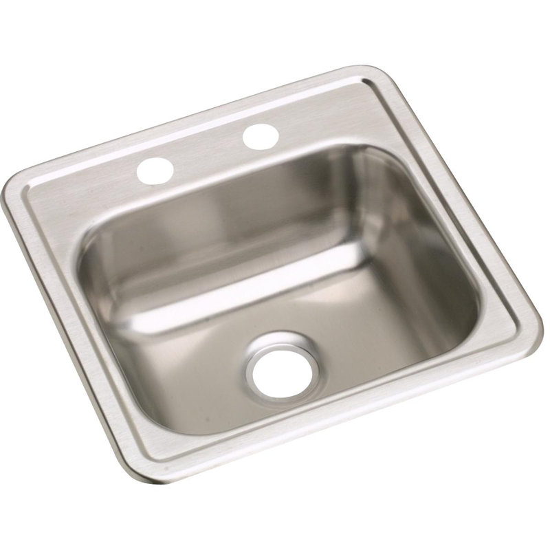 Dayton 15" L x 15" W Drop-In Bar Sink, 2 hole