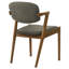 Ensemble de 2 pièces Mid-Century moderne Z-Chair avec tissu d'ameublement en bois franc massif