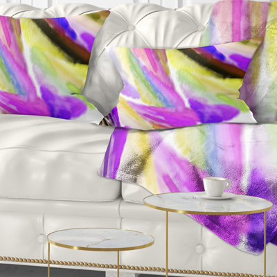 Vibrant Brushstrokes - Abstract Printed Throw Pillow