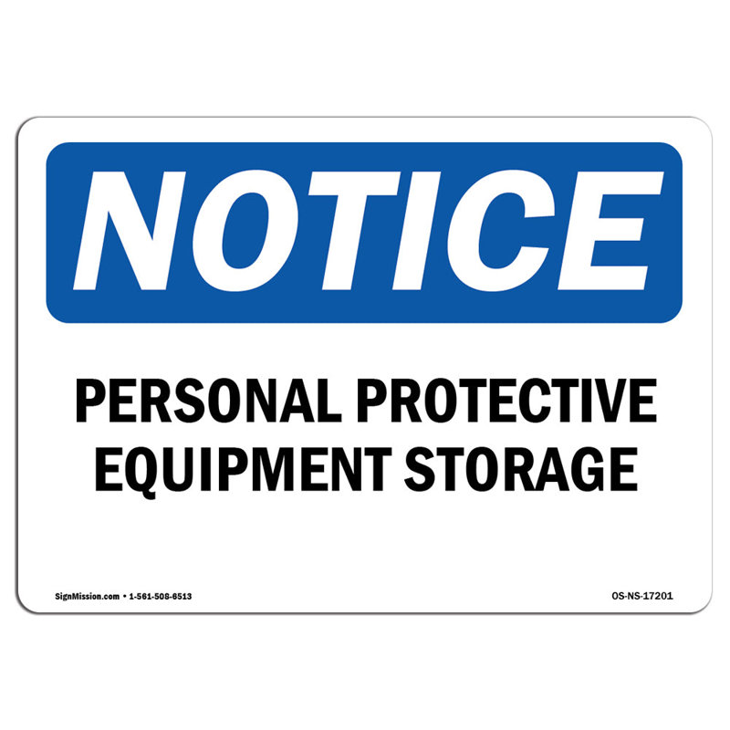 Personal Protective Equipment Storage Sign
