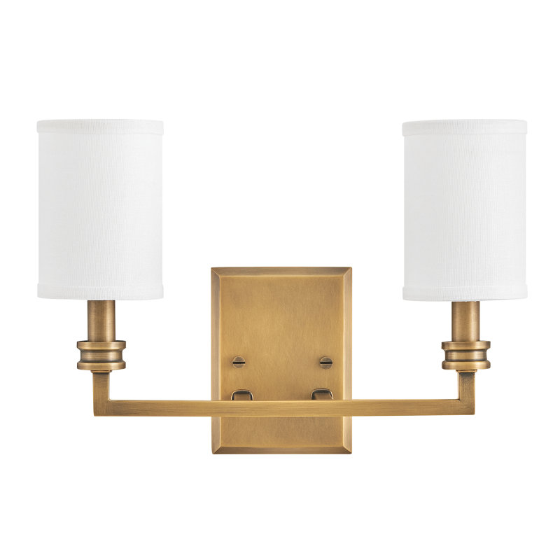 Moore Two-Light Wall Sconce w/ Linen Shades