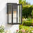 Outdoor Wall Sconce, Black Finish With Clear Glass, Exterior Porch Light, Front Door Lantern, Outdoor Wall Mount, 1-Pack-863647868